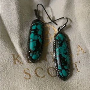 Kendra Scott Layla earrings black vein turquoise